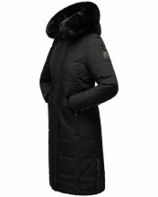 Navahoo Fahmiyaa Damen lange Winterjacke mit Kapuze Schwarz M - Gr. 38