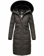 Navahoo Fahmiyaa Damen lange Winterjacke mit Kapuze Anthrazit XS - Gr. 34