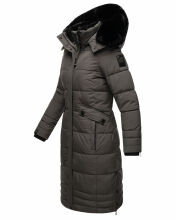 Navahoo Fahmiyaa Damen lange Winterjacke mit Kapuze Anthrazit XS - Gr. 34