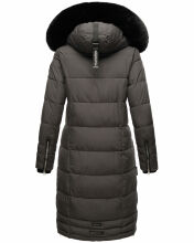 Navahoo Fahmiyaa Damen lange Winterjacke mit Kapuze Anthrazit XS - Gr. 34