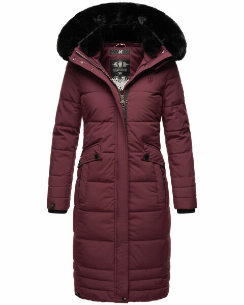 Navahoo Fahmiyaa ladies long hooded winter jacket Weinrot-Gr.XS