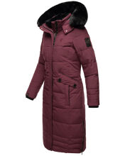 Navahoo Fahmiyaa Damen lange Winterjacke mit Kapuze Weinrot M - Gr. 38