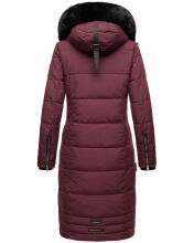 Navahoo Fahmiyaa Damen lange Winterjacke mit Kapuze Weinrot M - Gr. 38