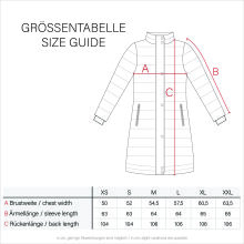 Navahoo Fahmiyaa Damen lange Winterjacke mit Kapuze Weinrot L - Gr. 40