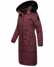 Navahoo Fahmiyaa Damen lange Winterjacke mit Kapuze Weinrot XXL - Gr. 44