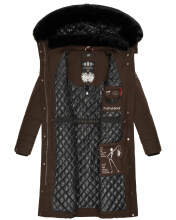 Navahoo Fahmiyaa ladies long hooded winter jacket Schoko-Gr.XL