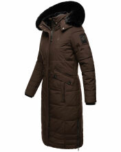 Navahoo Fahmiyaa Damen lange Winterjacke mit Kapuze Schoko XXL - Gr. 44