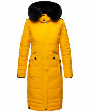 Navahoo Fahmiyaa Damen lange Winterjacke mit Kapuze Gelb S - Gr. 36