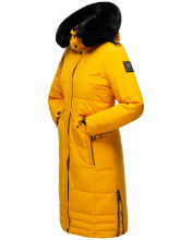 Navahoo Fahmiyaa Damen lange Winterjacke mit Kapuze Gelb S - Gr. 36