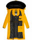 Navahoo Fahmiyaa Damen lange Winterjacke mit Kapuze Gelb S - Gr. 36