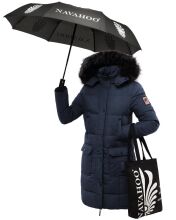 Navahoo Cosimaa ladies parka winter jacket with umbrella and carry bag Navy-Gr.XS