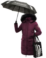 Navahoo Cosimaa ladies parka winter jacket with umbrella and carry bag Weinrot-Gr.XS