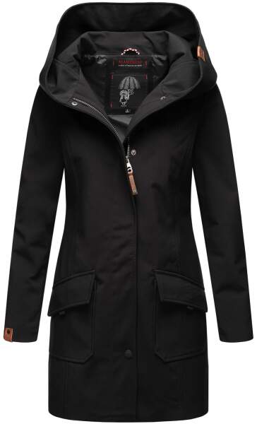 Marikoo Mayleen ladies softshell rain jacket with hood - Black-Gr.M