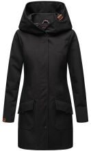 Marikoo Mayleen Damen Softshell Regenjacke mit Kapuze Schwarz-Gr.M