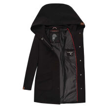 Marikoo Mayleen Damen Softshell Regenjacke mit Kapuze Schwarz-Gr.M