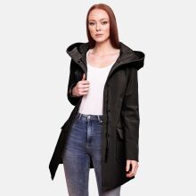 Marikoo Mayleen Damen Softshell Regenjacke mit Kapuze Schwarz-Gr.L