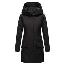 Marikoo Mayleen Damen Softshell Regenjacke mit Kapuze Schwarz-Gr.L