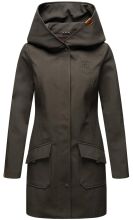 Marikoo Mayleen Damen Softshell Regenjacke mit Kapuze Anthrazit-Gr.M