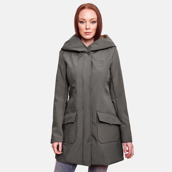 Marikoo Mayleen Damen Softshell Regenjacke mit Kapuze Anthrazit-Gr.L