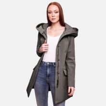 Marikoo Mayleen Damen Softshell Regenjacke mit Kapuze Anthrazit-Gr.L