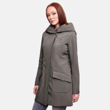 Marikoo Mayleen Damen Softshell Regenjacke mit Kapuze Anthrazit-Gr.XL