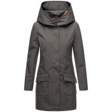 Marikoo Mayleen Damen Softshell Regenjacke mit Kapuze Anthrazit-Gr.XXL