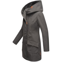 Marikoo Mayleen Damen Softshell Regenjacke mit Kapuze Anthrazit-Gr.XXL