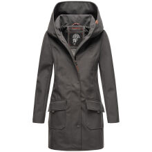 Marikoo Mayleen Damen Softshell Regenjacke mit Kapuze Anthrazit-Gr.XXXL