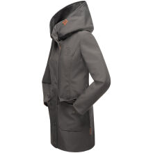 Marikoo Mayleen Damen Softshell Regenjacke mit Kapuze Anthrazit-Gr.XXXL