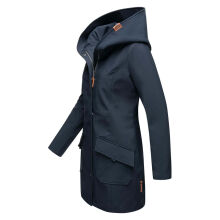 Marikoo Mayleen Damen Softshell Regenjacke mit Kapuze Navy-Gr.M