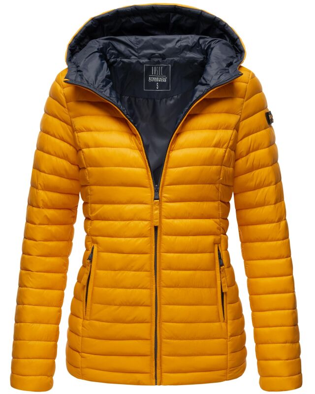 Marikoo Asraa Damen &Uuml;bergangsjacke Steppjacke Gelb-Gr.XXL