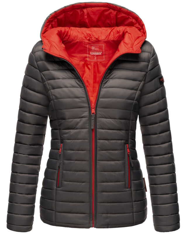 Marikoo Asraa Damen &Uuml;bergangsjacke Steppjacke Anthrazit-Gr.XL