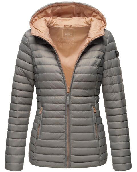 Marikoo Asraa ladies quilted jacket with hood - Gray-Gr.XL