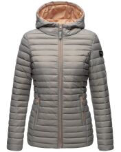 Marikoo Asraa ladies quilted jacket with hood - Gray-Gr.XL