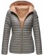 Marikoo Asraa ladies quilted jacket with hood - Gray-Gr.XL