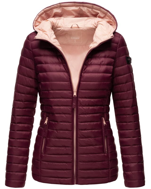 Marikoo Asraa Damen &Uuml;bergangsjacke Steppjacke Weinrot-Gr.XS