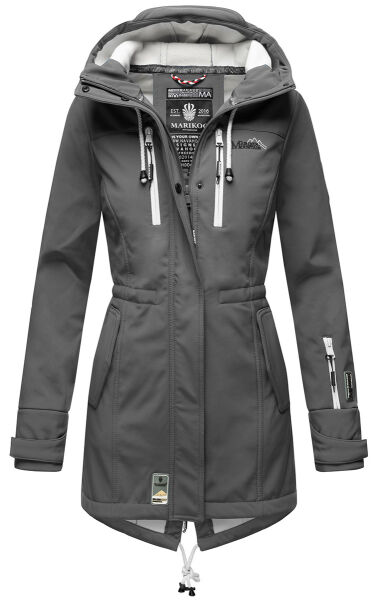 Marikoo Zimtzicke Damen lange Softshell Jacke B614 Anthrazit Größe XS - Gr. 34