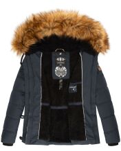 Navahoo Zoja Damen gespteppte Winterjacke gefüttert mit Teddyfell Navy Größe S - Gr. 36