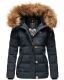 Navahoo Zoja Damen gespteppte Winterjacke gefüttert mit Teddyfell Navy Größe S - Gr. 36