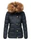 Navahoo Zoja Damen gespteppte Winterjacke gefüttert mit Teddyfell Navy Größe S - Gr. 36