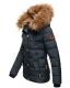 Navahoo Zoja Damen gespteppte Winterjacke gefüttert mit Teddyfell Navy Größe S - Gr. 36