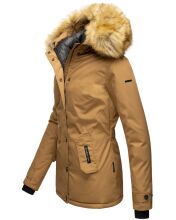 Navahoo Laura warme Damen Winterjacke mit Kapuze Camel-Gr.XS