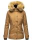 Navahoo Laura warme Damen Winterjacke mit Kapuze Camel-Gr.XS