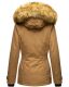 Navahoo Laura warme Damen Winterjacke mit Kapuze Camel-Gr.XS