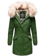 Navahoo Cristal Damen Winterjacke Parka mit Kunstfell Gruen Gr.XS