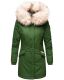 Navahoo Cristal Damen Winterjacke Parka mit Kunstfell Gruen Gr.XS