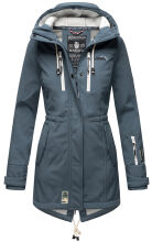 Marikoo Zimtzicke Damen lange Softshell Jacke Dusty Blue Gr&ouml;&szlig;e XS - Gr. 34