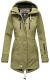 Marikoo Zimtzicke Damen lange Softshell Jacke Olive Größe S - Gr. 36