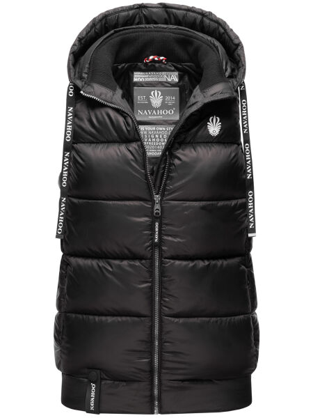 Navahoo Kassidy Damen Übergangs Weste Steppweste Schwarz XXL - Gr. 44