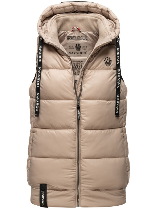 Navahoo Kassidy Damen &Uuml;bergangs Weste Steppweste Taupe XS - Gr. 34